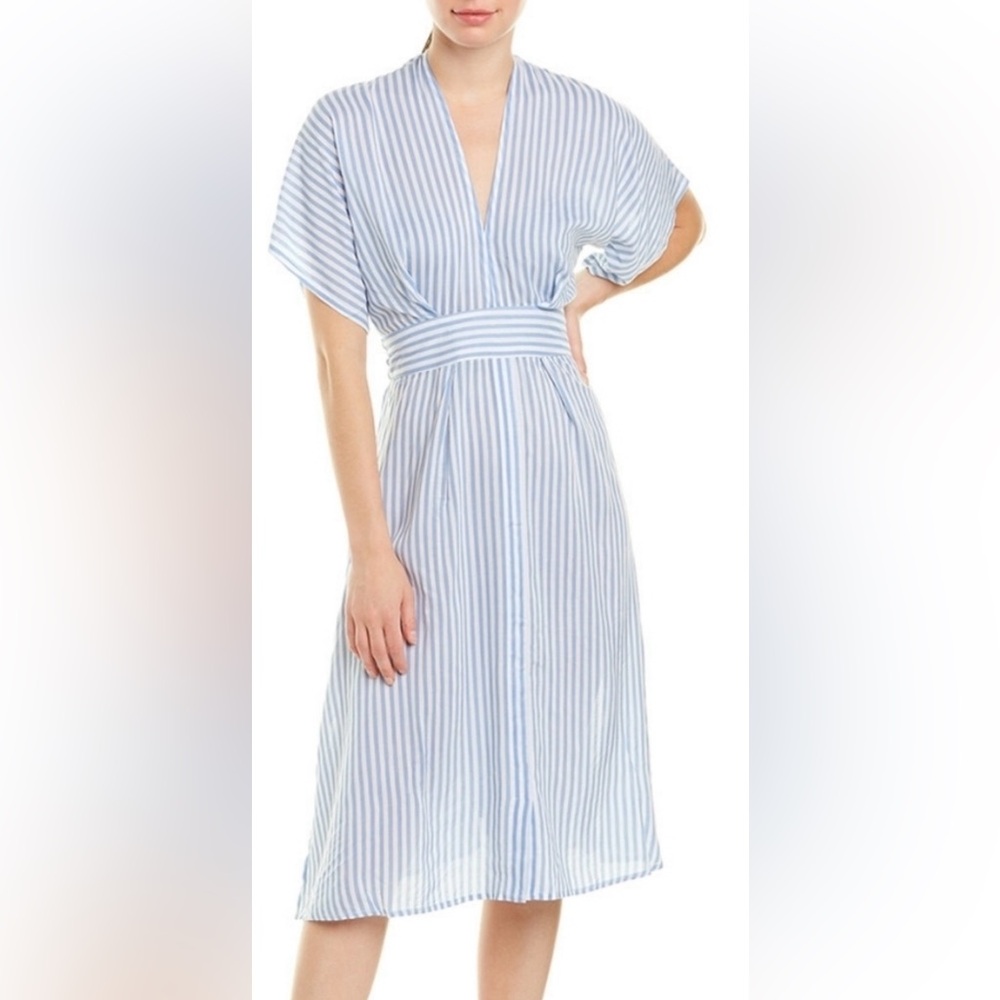 Elan Blue and White Striped Coverup Dress - Size Small